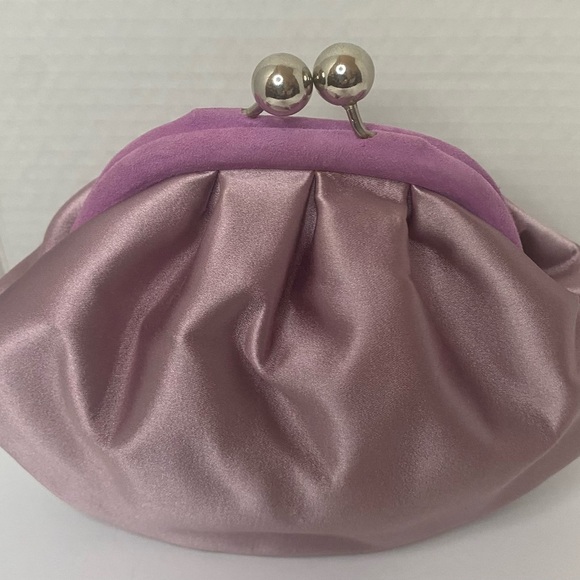 Casadei vintage mauve and lavender evening bag also has a matching shoe - Picture 3 of 7